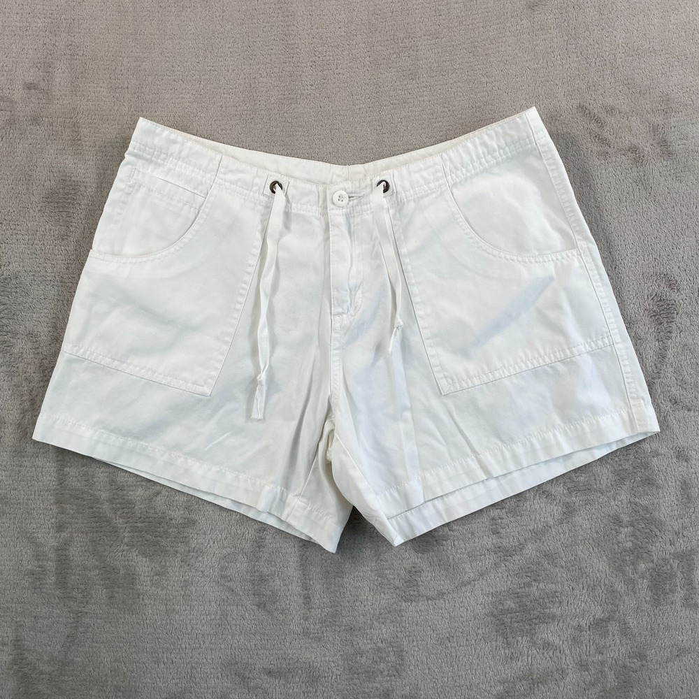 Crazy Shirts Hawaii Relaxed Chino Shorts Women 6 White Drawstring Beach